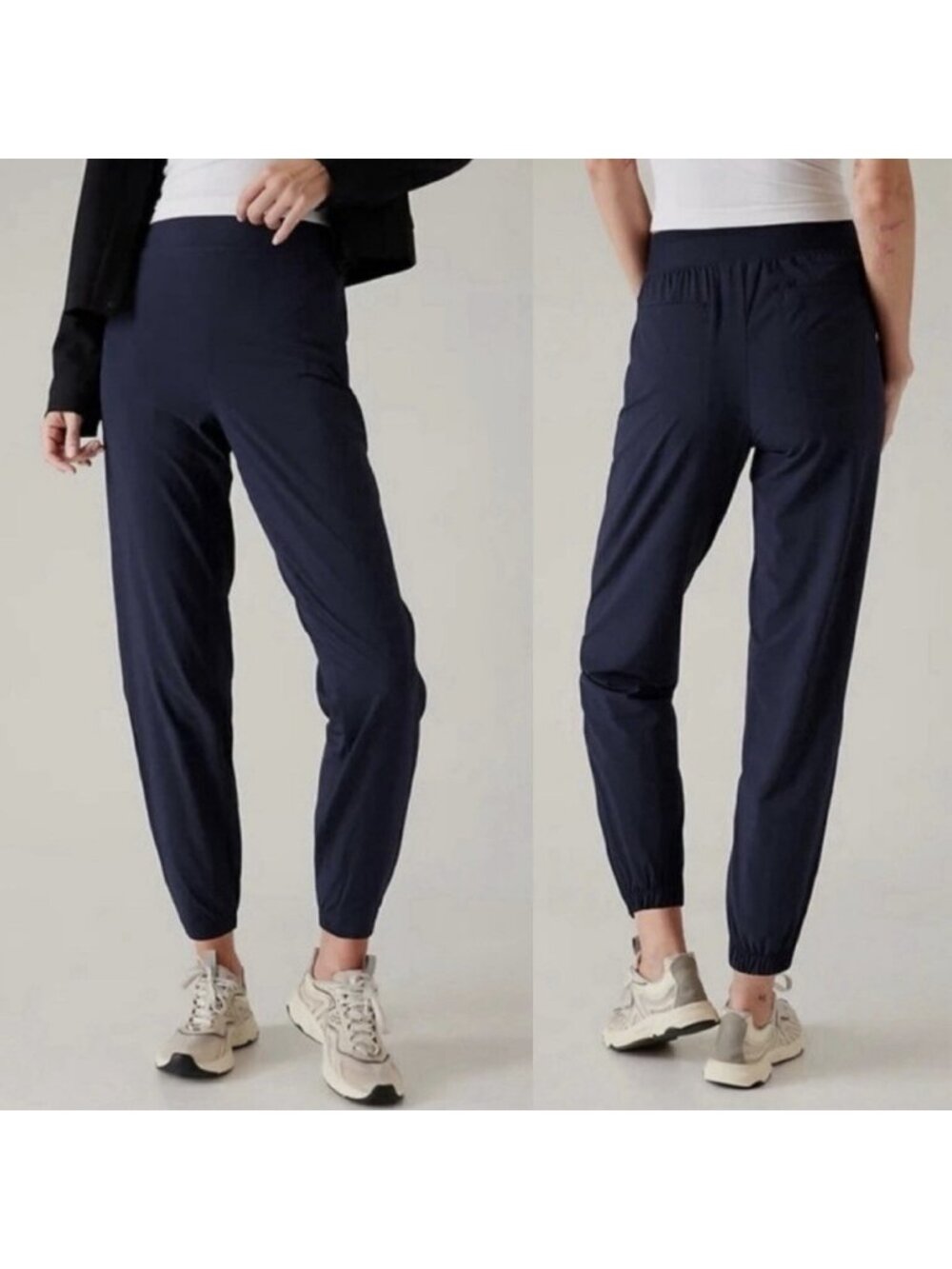 NEW Athleta Brooklyn Joggers Navy Blue Pants Lightweight Athleisure Women’s Sz 8
